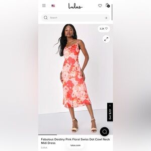 Lulus Fabulous Destiny Pink Floral Midi Dress